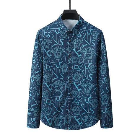 replica versace shirts long sleeve|versace long sleeve shirt men.